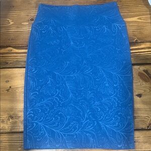 Lularoe Blue Floral Swirl Pencil Skirt